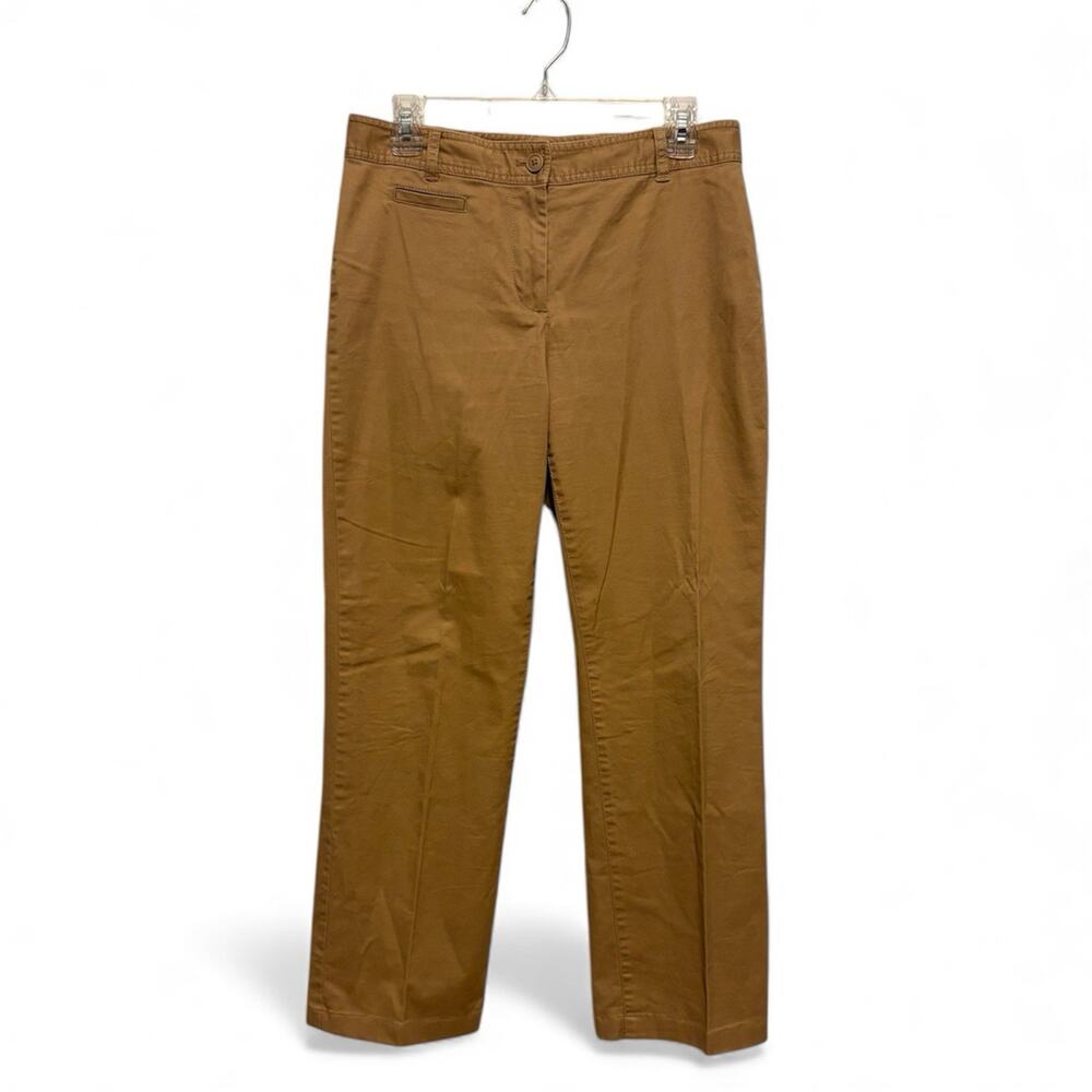 Talbots Chino Pants Womens 6 Curvy Tan Straight Leg Mid Rise Stretch Cotton Work